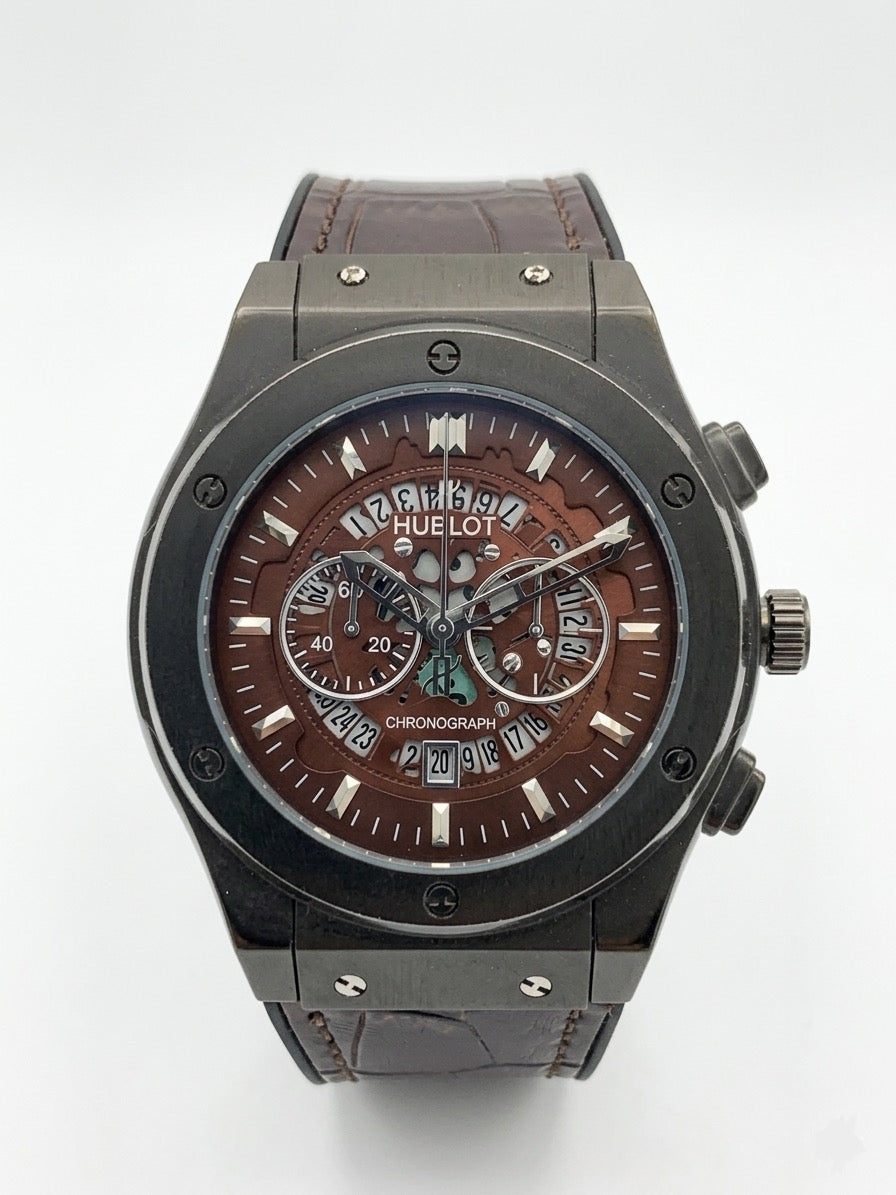 Hublot brown/Black Strap Watch